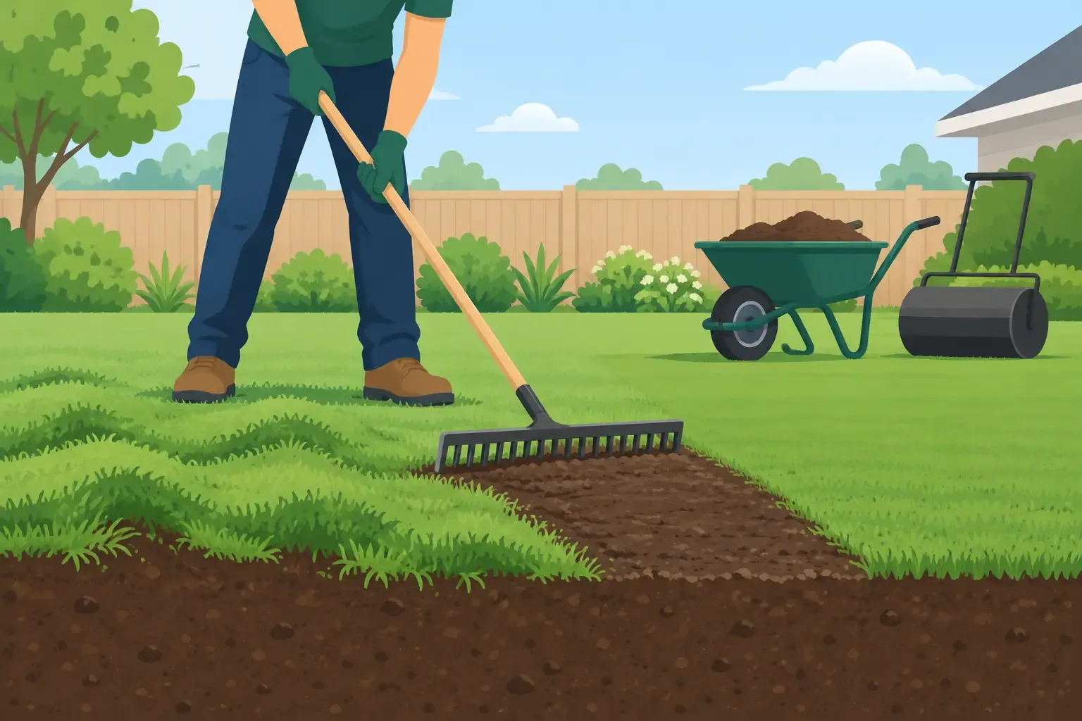Leveling an uneven lawn